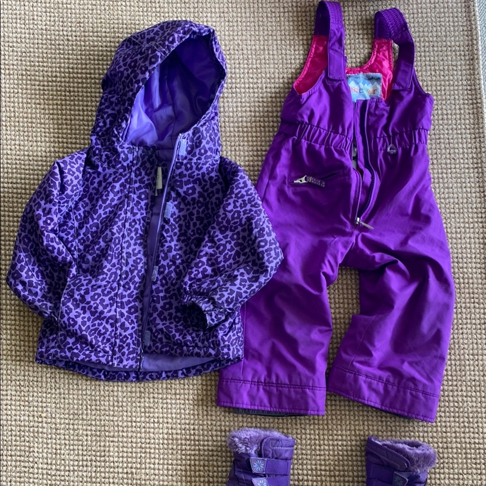 Columbia Purple Snowsuit with Leopard Pattern